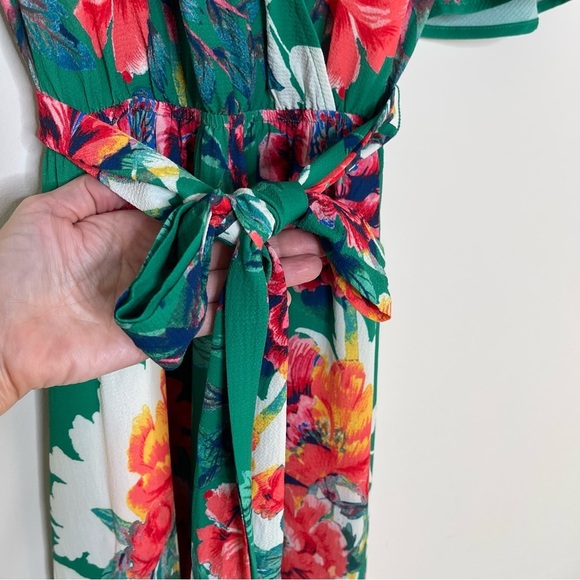 Lulus Still In Paradise Green Floral Print Maxi Dress vacation wedding guest - Picture 9 of 16